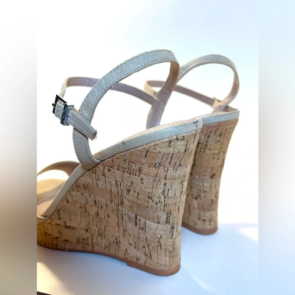 Charles David Lambert‎ Cork Platform Wedge in Nude Size 11M